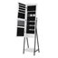 LED Mirror Cabinet Jewelry Storage Shelf Organiser Lockable Floor Stand Carousel 8