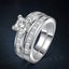 Princess Round Cut AAA CZ Stainless Steel Wedding Band Ring Set Women Size 6-10 Carousel 3
