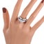 Princess Round Cut AAA CZ Stainless Steel Wedding Band Ring Set Women Size 6-10 Carousel 5