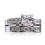 Princess Round Cut AAA CZ Stainless Steel Wedding Band Ring Set Women Size 6-10 Carousel 8