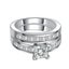 Princess Round Cut AAA CZ Stainless Steel Wedding Band Ring Set Women Size 6-10 Carousel 9
