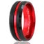 Black Tungsten Carbide Mens Thin Red Line Band Ring-Firefighters First Responder Carousel 5
