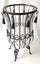 +++ RUSTIC HAND BLOWN? TRANSPARENT GLASS VASE IN METAL CAGE +++ Carousel 13