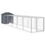 Chicken Cage With Run Anthracite 117X609x123 Cm Galvanised Steel Small Animal Ca Carousel 3
