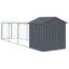 Chicken Cage With Run Anthracite 117X405x123 Cm Galvanised Steel Small Animal Ca Carousel 5