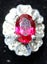 Pair of ruby and diamond studs 9ct gold Carousel 1