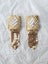 Vintage WHITING & DAVIS Signed Gold Mesh & Rhinestones Dangling Clip On Earrings Carousel 2