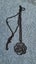BLACK CHAIN NECKLACE WITH BLACK FLOWER PENDENT Carousel 1