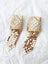 Vintage WHITING & DAVIS Signed Gold Mesh & Rhinestones Dangling Clip On Earrings Carousel 1