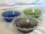 $1NR! Three coloured glass candy dishes with lattice edge 220/5 Carousel 1