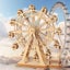 Rolife Ferris Wheel Woodcraft Construction Kit Modular Mechanical Model 3D Puzzl Carousel 4