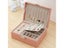 Two-Layer Leather Jewelry Box Organizer Earrings Rings Necklace Storage Case Carousel 4