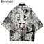 Demon Print Samurai Shirt Clothing Traditional Haori Kimono Women Men Japanese Carousel 2