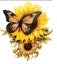Sunflower and Butterfly- Iron On Transfer Carousel 1
