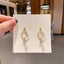 Korean Gold Circle Drop Earrings with Translucent Beads Carousel 1