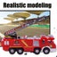 Kids Electronic Fire Truck Water Shooting Lights Sounds Extending Ladder Toy Car Carousel 3