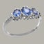 925 Sterling Silver Sapphire ring Womens Trilogy Ring - Size Y 1/2 Carousel 1