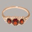 18ct Rose Gold Garnet ring Womens Trilogy Ring Carousel 4