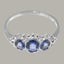 925 Sterling Silver Sapphire ring Womens Trilogy Ring - Size Y 1/2 Carousel 4