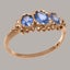 9ct Rose Gold Sapphire ring Womens Trilogy Ring Size Y 1/2 Carousel 1