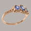 9ct Rose Gold Sapphire ring Womens Trilogy Ring Size Y 1/2 Carousel 2