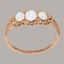 9ct Rose Gold Opal ring Womens Trilogy Ring - Carousel 1