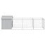 Dog House With Roof Light Grey 117x405x123 Cm Galvanised Steel Tonkbla Carousel 4