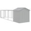 Dog House With Roof Light Grey 117x405x123 Cm Galvanised Steel Tonkbla Carousel 5