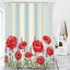 Flower Leaves Shower Curtain Waterproof Fabric Bath Curtains w/Hooks Home Decor Carousel 10