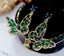 *CLEARANCE* Butterfly Emerald & Blue Sapphire Earrings / 925 Silver Gold Plated Carousel 2