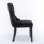 2X Velvet Upholstered Tufted Kithcen With Solid Wood Legs Stud Trim And Ring Bla Carousel 6