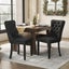2X Velvet Upholstered Tufted Kithcen With Solid Wood Legs Stud Trim And Ring Bla Carousel 7