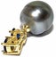 12 x 13mm Peacock Grey Green TAHITIAN Oval Pearl Pendant Carousel 6