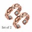 2 Copper Rings Women Healing Magnetic Rings Arthritis Painful Joints One Size... Carousel 1