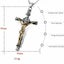 MENDEL Large Big Mens Gold Plated Catholic Jesus Crucifix Cross Necklace Pendant Carousel 3