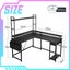 Gaming Desk L Shaped Drawer Computer Racer Standing Side Table LED Lights Carousel 4