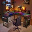 Gaming Desk L Shaped Drawer Computer Racer Standing Side Table LED Lights Carousel 5