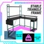 Gaming Desk L Shaped Drawer Computer Racer Standing Side Table LED Lights Carousel 12