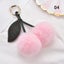 Fluffy Faux Fur Balls Pom Pom Key Chain Cherry Keyring Charm Bag Pendant Gifts Carousel 5