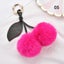 Fluffy Faux Fur Balls Pom Pom Key Chain Cherry Keyring Charm Bag Pendant Gifts Carousel 6