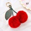 Fluffy Faux Fur Balls Pom Pom Key Chain Cherry Keyring Charm Bag Pendant Gifts Carousel 8