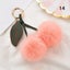 Fluffy Faux Fur Balls Pom Pom Key Chain Cherry Keyring Charm Bag Pendant Gifts Carousel 15