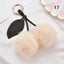 Fluffy Faux Fur Balls Pom Pom Key Chain Cherry Keyring Charm Bag Pendant Gifts Carousel 18