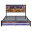 Queen Bed Frame Storage Headboard Industrial Carousel 2