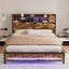 Queen Bed Frame Storage Headboard Industrial Carousel 8