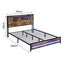 Queen Bed Frame Storage Headboard Industrial Carousel 3