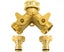 2 Way Garden Hose Splitter 3/4 Inch Brass TapValve Hose Connector with 2 Carousel 1