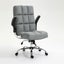 Soft Linen Home Ergonomic Swivel Adjustable Tilt Angle And Flip-up Arms Offic... Carousel 5