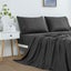Dreamaker Micro Flannel Sheet Set Queen Bed Charcoal Carousel 9