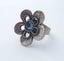 Lovely Flower Ring with Denim Blue Crystal Carousel 1